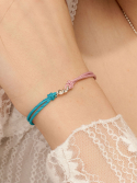 유니제이(UNI.J) [Ib309]Blue Mix Cord Silver Bracelet