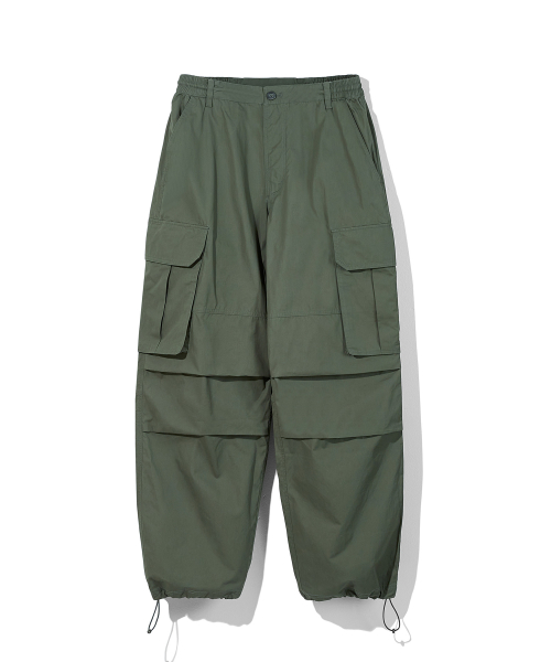 Широкие брюки-парашюты карго из хлопка_Khaki
