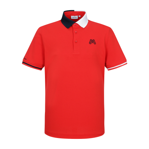 Half&Half Collar Polo Shirts_Red (Men)