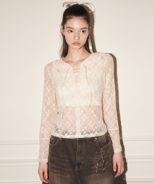 FLOWER LACE TOP BEGIE