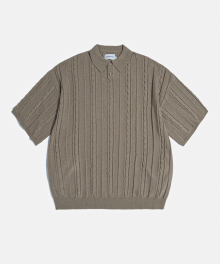 2 Pocket Cable Polo Knit Dust