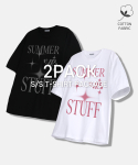 엔피스튜디오(NP STUDIO) [2PACK] 스타 라이트 로고 티셔츠 2COLOR