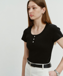 CLASSIC SCOOP NECK TOP BLACK_UDTS4B222BK