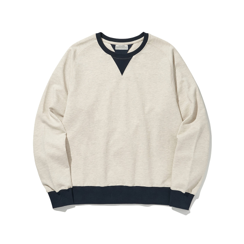 FREEDOM SLEEVE SWEAT SHIRTS [Light Melange Grey / Navy]