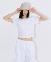 INCISION CROP TOP_WHITE