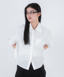 Basic cotton half shirts WHITE