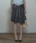 스컬프터(SCULPTOR) 143 Asymmetrical Wrap Skirt Charcoal