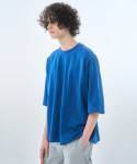 젠사이(ZENSAI) 오버핏 백 플리츠 티셔츠 블루