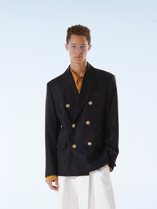 GOLD BUTTON DOUBLE JACKET-NAVY