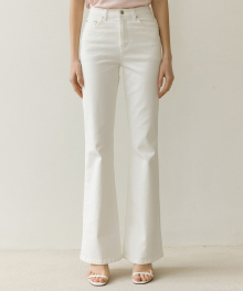 DRAW SLIM DENIM PANTS WHITE