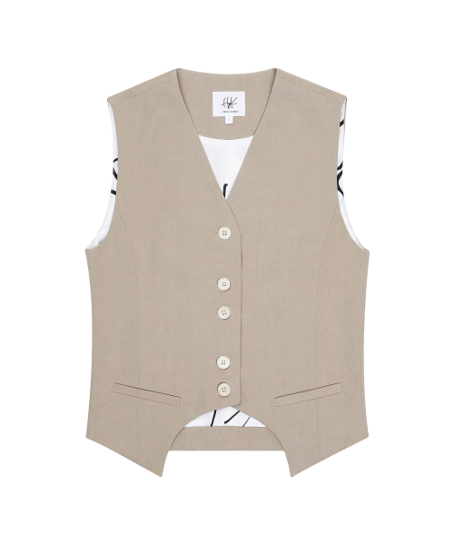 Сатиновый жилет классического кроя Beige