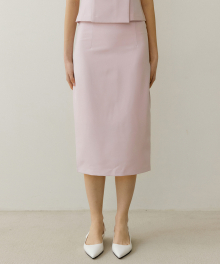 DRAW BACK SLIT SKIRT LAVENDER PINK