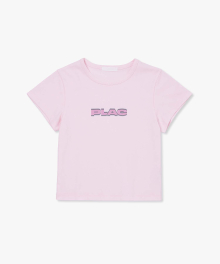 베이직 로고 크롭 티셔츠 라이트 핑크
