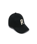 R PATCH BALL CAP BLACK