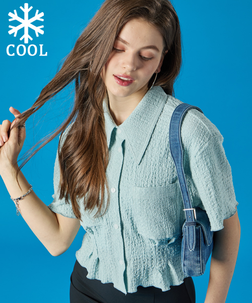 Женская укороченная слимфит рубашка Marmot [Mint Blue]