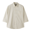 커스텀멜로우(CUSTOMELLOW) basic seersucker 3/4 sleeve shirt C9SAM24301BEX