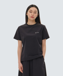 씬테크 여성 우븐 반팔 티셔츠 Black (S24MWSTS33)