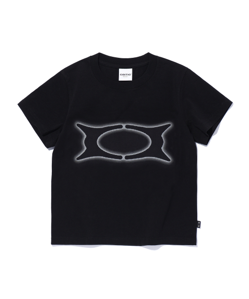 크리틱(CRITIC) WORMHOLE LOGO CROP FIT T-SHIRTS BLACK