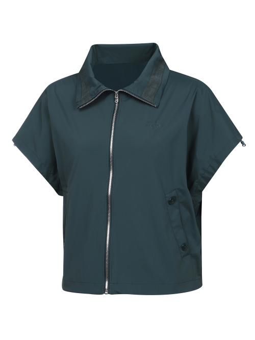 Женский свободный кроп-жилет L_Dark Green