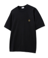블랙 세미오버핏 자수 로고 티셔츠 (TNTS4E300BK)