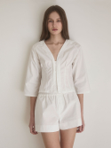 오이소엘(OESOEL) Claudia Cotton Shirt - White