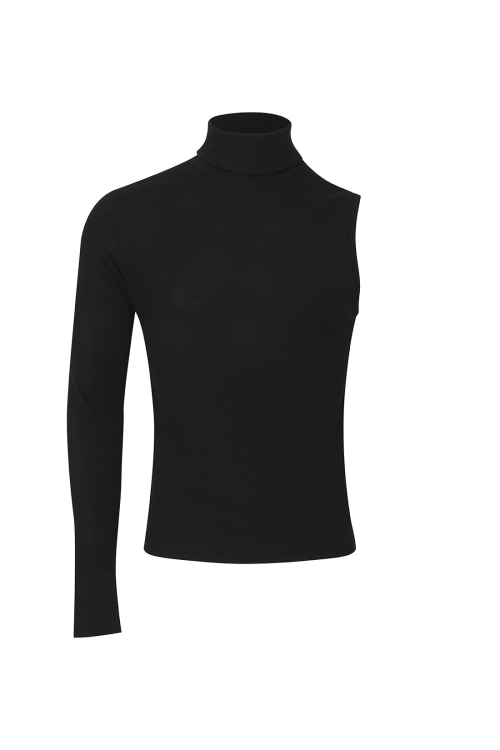 Топ с одним рукавом и высоким горлом ONE SLEEVE HIGH NECK TOP Black