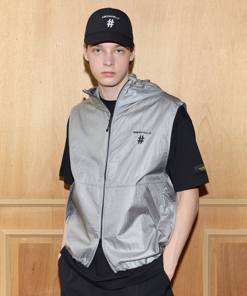 Жилет с капюшоном и глиттером Comfort Fit (Grey)