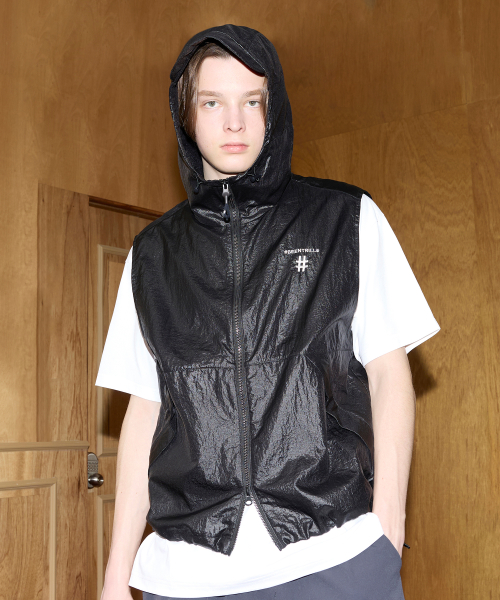 Жилет с капюшоном и глиттером Comfort Fit (Black)