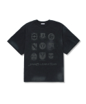 주앙옴므(JUAN HOMME) 스포츠 팀 하프 슬리브 티셔츠 (블랙)