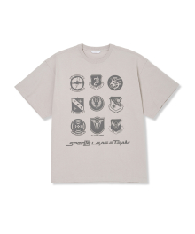 스포츠 팀 하프 슬리브 티셔츠 (베이지)