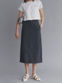루에브르(LOEUVRE) Top-Stitched Color Long Skirt SW4MS760-13