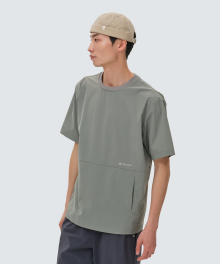 씬테크 우븐 절개 포켓 반팔 티셔츠 Light Khaki (S24MMSTS64)