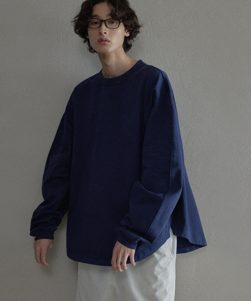 MUSINSA | LAFUDGESTORE City Big Over Work Sweatshirt_Midnight Blue