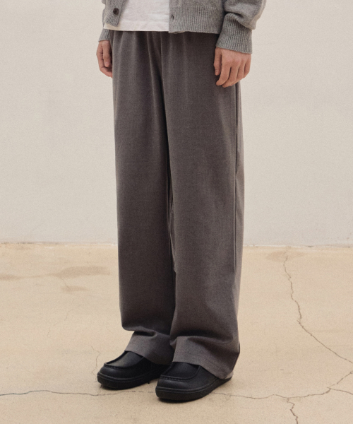 Широкие слаксы на резинке [Grey]