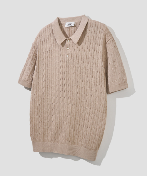 Полувер в рубчик с воротником Cotton Modal Washable Beige