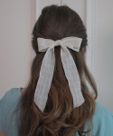 메리모티브(MERRYMOTIVE) Pearly check ribbon hairpin (2color)