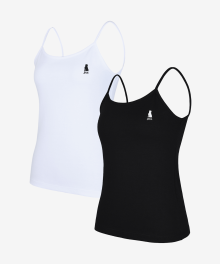 2PACK) WOMENS COOL COTTON BASIC SLEEVELESS TOP WHITE