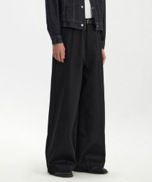 Double Trimming Wide Pants - Black