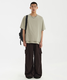 Layered H/S T-Shirt - Beige