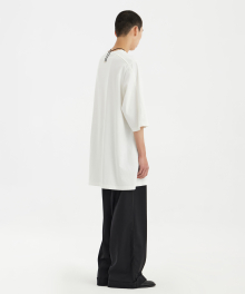 Inverted Pleat H/S T-Shirt - White