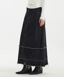 Rebuild 018 Denim Skirt - Washed Black