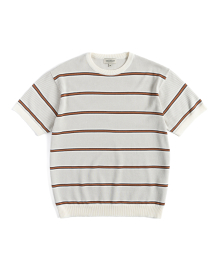 FN KNITTED STRIPE T-SHIRT (brown)