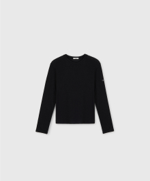 CLEAR JERSEY LONG SLEEVE TOP BLACK