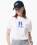 마조팩토리(MAJO FACTORY) Eight Stencil Logo T-shirt [White]