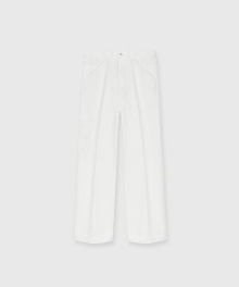SERGE COTTON BAKER TROUSERS OFF WHITE