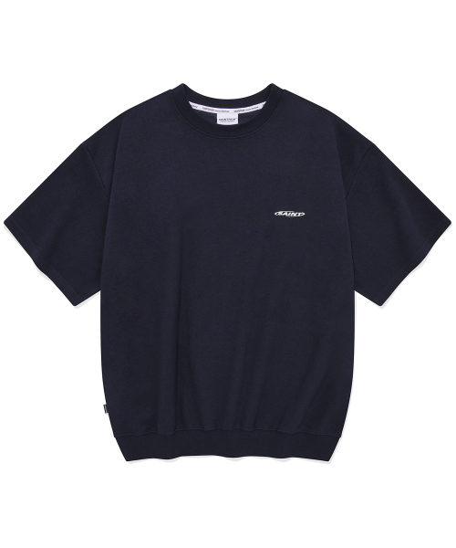 MUSINSA | SAINTPAIN SP Basic Logo Short Sweat Shirt-Navy