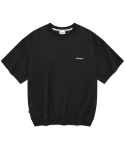 세인트페인(SAINTPAIN) SP 베이직 로고 숏 스웨트 셔츠-블랙