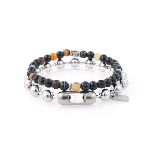 JBANS CLASSIC - Curtid Black Mano 373 8 Big Ball 1107 Chain Bracelet Set (C2401-SE361_SV)