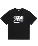 그리쉬(GRISH) 더블라인 블러 로고 티셔츠 블랙