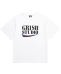 그리쉬(GRISH) 더블라인 블러 로고 티셔츠 화이트